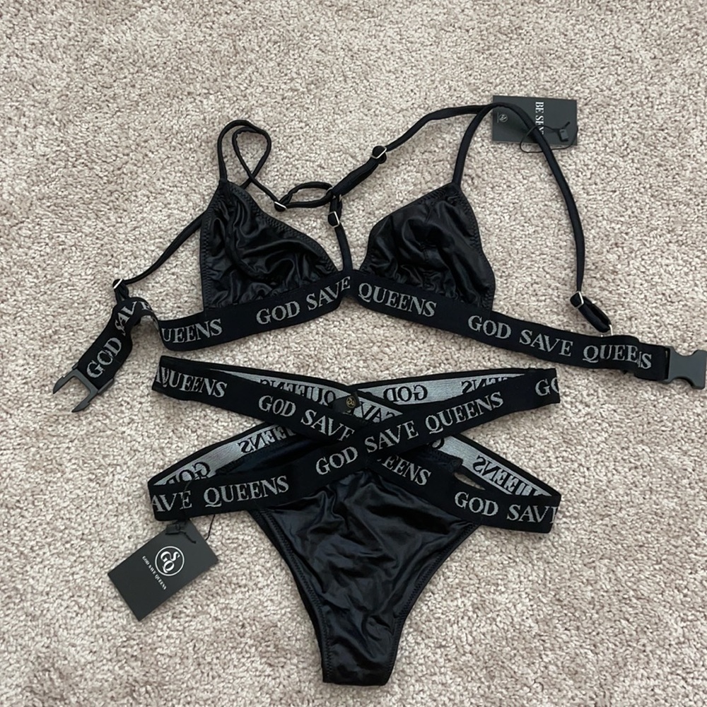 AUTHENTIC God save queens bikini.WITH BOX AND TAGS
